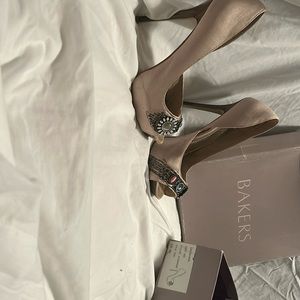 Bakers champagne, satin with bead embellishments